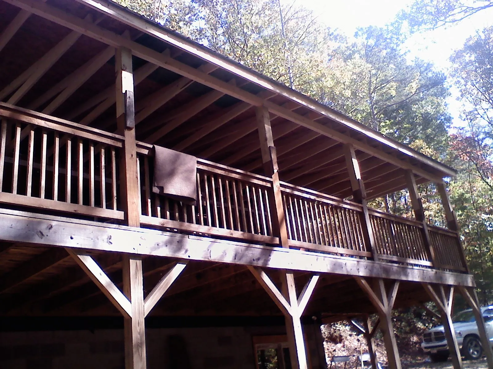 Timber framing under a new elevated porch and deck — Roof Leak Repair in Dandridge by Roofing Brothers